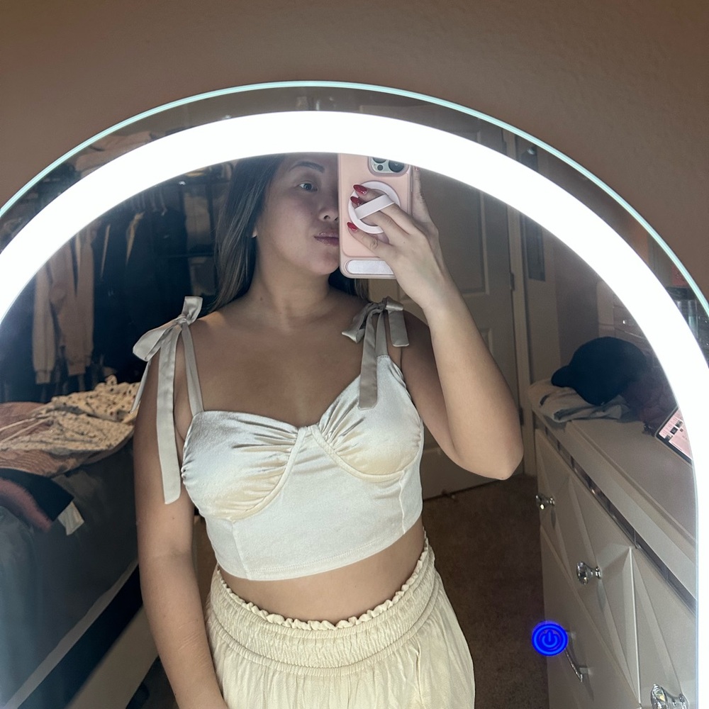 Women's Cream Tie-Strap Top